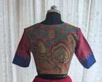 Load image into Gallery viewer, Maroon Navy Blue Ikat Blouse
