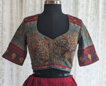 Load image into Gallery viewer, Pushpamayuri Kalamkari with Kutch Embroidered Blouse
