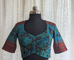 Load image into Gallery viewer, Neelavalli Kalamkari with Kutch Embroidered Blouse
