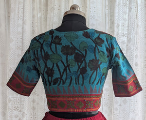 Padmavalli Kalamkari with Kutch Embroidered Blouse