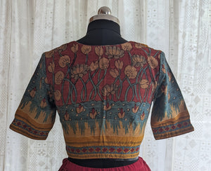 Padmapriya Kalamkari with Kutch Embroidered Blouse