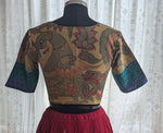 Load image into Gallery viewer, Ocean Blues with Beige Ikat Blouse
