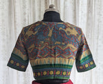 Load image into Gallery viewer, Mayura Nritya Kalamkari with Kutch Embroidered Blouse
