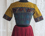 Load image into Gallery viewer, Mustard Yellow Ikat with Kantha Embroidery Blouse
