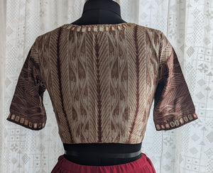 Mocha Brown Shibori with Kutch Mirror work