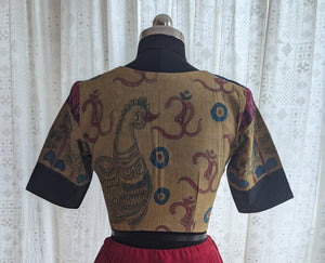 Rustic Maroon-Blue  Ikat Blouse