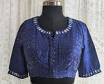 Load image into Gallery viewer, Ink Blue Shibori with Kutch Mirror work
