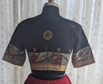 Load image into Gallery viewer, Madhavi Kalamkari with Kutch Embroidered Blouse
