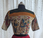 Load image into Gallery viewer, Olive Green, Mustard &amp; Beige Ikat Blouse
