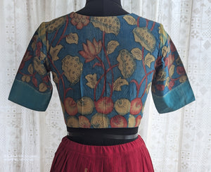 Teal And Beige Ikat Blouse
