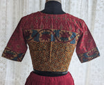 Load image into Gallery viewer, Burnt Saffron Ikat with Kantha Embroidery Blouse
