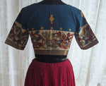 Load image into Gallery viewer, Indigo Muse Kalamkari with Kutch Embroidered Blouse

