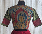 Load image into Gallery viewer, Rustic Green And Maroon Ikat Blouse
