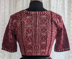 Ruby Maroon Shibori with Kutch Mirror work