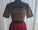 Load image into Gallery viewer, Chitrarupa Kalamkari with Kutch Embroidered Blouse
