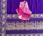 Load image into Gallery viewer, Kamdhenu Violet Handwoven Silk Saree
