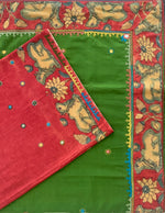 Load image into Gallery viewer, Kamdhenu Olive Green saree
