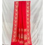 Load image into Gallery viewer, Kamdhenu Red Orange Handwoven Silk saree
