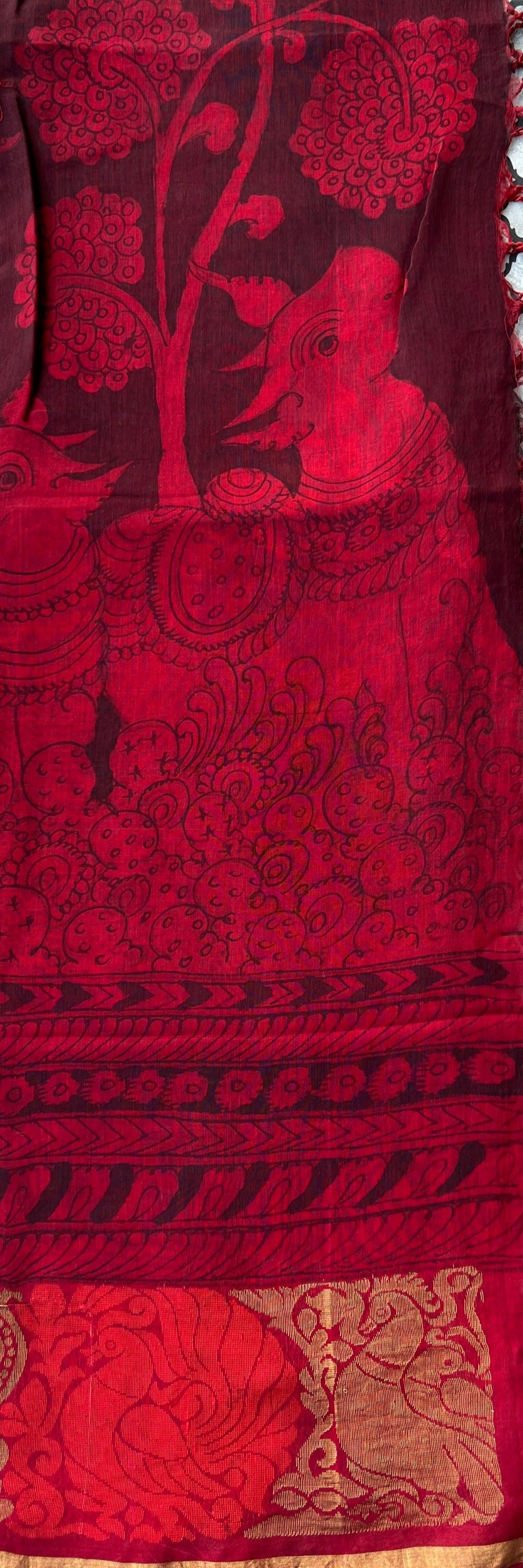 Maheshwari Silk Dupatta (DPT-SL-CR-0024)
