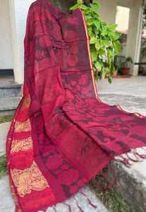 Maheshwari Silk Dupatta (DPT-SL-CR-0031)