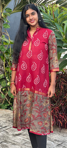 Kurta:Tussar with Bandhani  (KR-CT-ASR-0002)